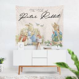 Peter Rabbit Nursery Tapestry, Beatrix Potter Design, Cotton-Poly Wall Hanging