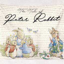 Peter Rabbit Nursery Tapestry, Beatrix Potter Design, Cotton-Poly Wall Hanging - thumbnail 2