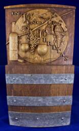 Wine Barrel Wall Art Cnc Carved From A Recycled Or Repurposed , It Reads in Vino Veritas = There Is Truth