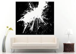 Point Of View Skyscrapers Buildings Breaking Rocks Falling Wall Decal Vinyl Sticker Mural Room Decor L551 - thumbnail 1