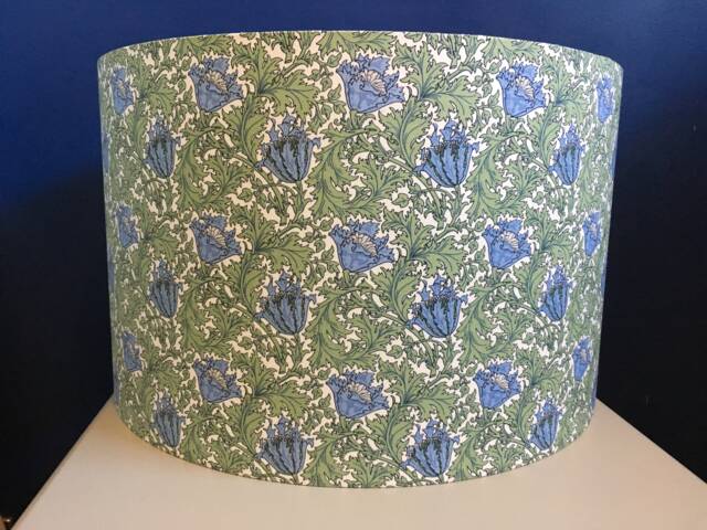 "William Morris Lampshade Sage Green & Cornflower Blue " - image 1