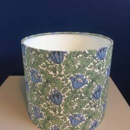 "William Morris Lampshade Sage Green & Cornflower Blue " - thumbnail 4