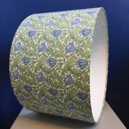 "William Morris Lampshade Sage Green & Cornflower Blue " - thumbnail 2
