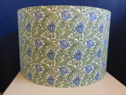"William Morris Lampshade Sage Green & Cornflower Blue " - thumbnail 1