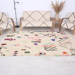 Moroccan Rug, Colorful Berber Authentic Azilal Rug 5.4 X 8.1 Ft/165 248 cm - thumbnail 2