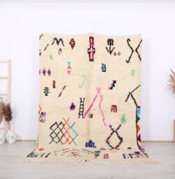 Moroccan Rug, Colorful Berber Authentic Azilal Rug 5.4 X 8.1 Ft/165 248 cm - thumbnail 1