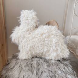 Small, Soft Beige Rabbit Cushion For Baby & Children's Rooms - thumbnail 2