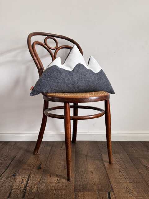 Felt Triglav Mountain Cushion Handmade Organic Infill Pillow - Maxi Size - image 1