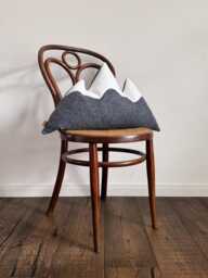 Felt Triglav Mountain Cushion Handmade Organic Infill Pillow - Maxi Size - thumbnail 1