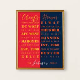 Personalized Chiefs Broncos House Divided Sign Print Or Canvas. Kansas City Chiefs. Denver Broncos, Housedivided. House Divided Sign. Kc Den - thumbnail 2