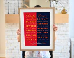 Personalized Chiefs Broncos House Divided Sign Print Or Canvas. Kansas City Chiefs. Denver Broncos, Housedivided. House Divided Sign. Kc Den - thumbnail 1