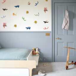 Playful Animal Wall Stickers - Hand-Illustrated Fabric Decal Set For Kids' Rooms - thumbnail 2