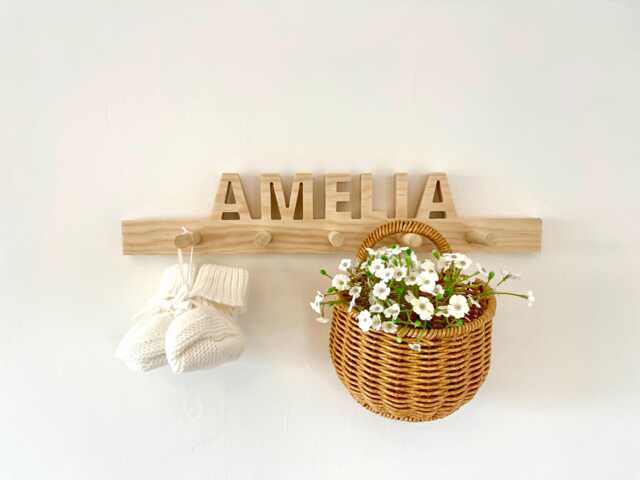 Personalised Wooden Peg Rail - Nursery Name Wall Hook - image 1