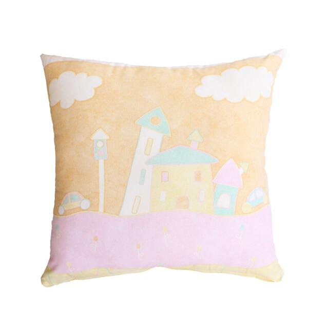 Castle Pillow Cover - Pink, Green & Orange - image 1