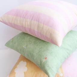 Castle Pillow Cover - Pink, Green & Orange - thumbnail 2