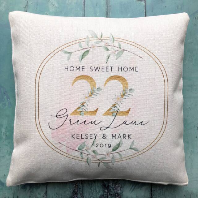 Personalised Home Sweet Floral Design New Quote Linen Style Cushion Decor Cover