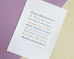 Every Child Deserves A Champion Quote By Rita Pierson Unframed Print Teacher Gift Or Digital File - thumbnail 1