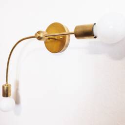 Arched Two-Arm Wall Sconce Raw Brass Modern Light - thumbnail 3