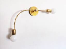 Arched Two-Arm Wall Sconce Raw Brass Modern Light