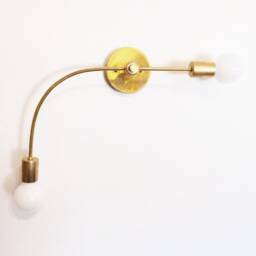 Arched Two-Arm Wall Sconce Raw Brass Modern Light - thumbnail 2