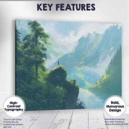 Lush Green Mountain Valley River Scenic Landscape Canvas Wall Art Print Decor Picture Ready To Hang - thumbnail 1