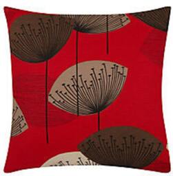 Sanderson - Dandelion Clocks Red Cushion Cover Throw Pillow Designer Home Decor - thumbnail 1