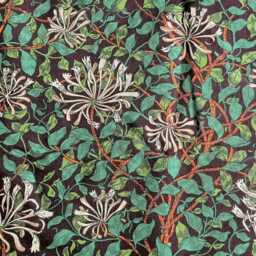 William Morris, Honeysuckle, Green & Brown Linen Union Cushion, Throw Pillow Cover, Home Decor - thumbnail 3