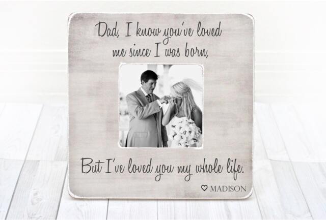 Fathers Day Gift Dad Personalized Picture Frame Father Thank You Wedding Of The Bride. Loved Me Since I Was Born - image 1