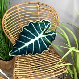 Alocasia Polly Leaf Pillow, Handmade Plant Lover Gift - thumbnail 3