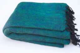 Handwoven Yak Wool Blanket Large Travel Shawl, Meditation Wrap - thumbnail 1