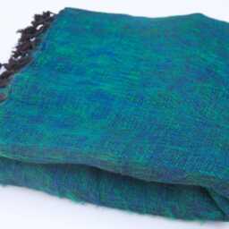 Handwoven Yak Wool Blanket Large Travel Shawl, Meditation Wrap - thumbnail 2