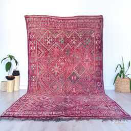 Vintage Purple Beni Mguild Rug, Authentic Moroccan 7x13 Ft