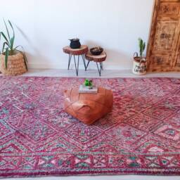 Vintage Purple Beni Mguild Rug, Authentic Moroccan 7x13 Ft - thumbnail 3