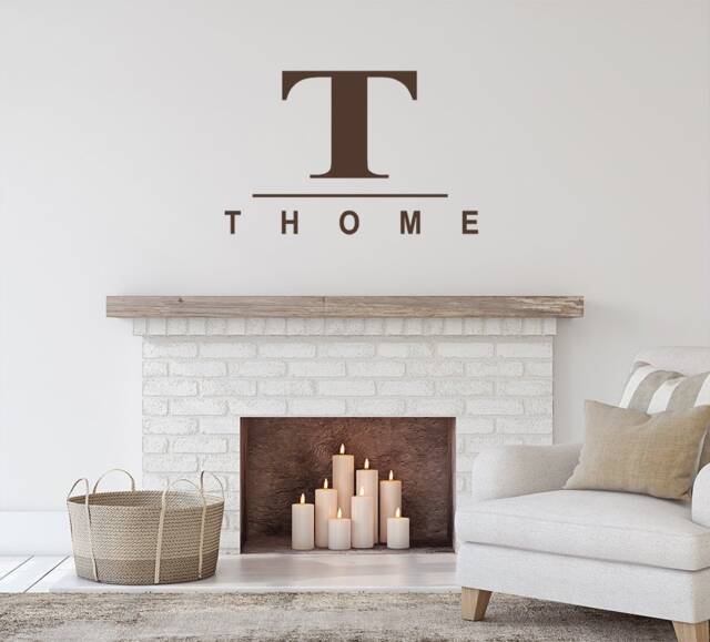 Custom Last Name & Initial Decal - Personalized Family Gather Vinyl Wall Art/Decor Porch Sign Lettering Sticker - image 1