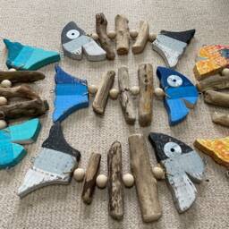 Driftwood Fish Wall Art - Handmade Coastal Decor - thumbnail 3