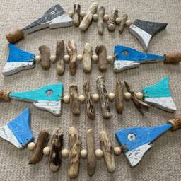Driftwood Fish Wall Art - Handmade Coastal Decor - thumbnail 4