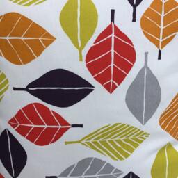 "Fall Leaves Cotton Cushion Cover Set Red, Orange, Purple, Grey - 16"" X 16" - thumbnail 2