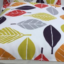 "Fall Leaves Cotton Cushion Cover Set Red, Orange, Purple, Grey - 16"" X 16" - thumbnail 3