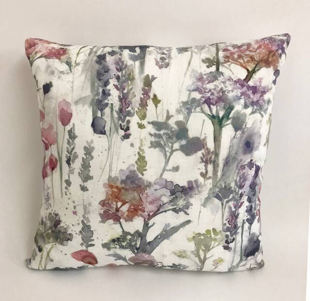 Voyage - Ilinizas Coral Elegant Watercolour Meadow Cushion Cover Handmade Throw Pillow Designer Home Decor - image 1