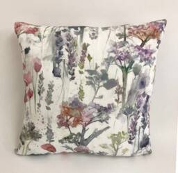 Voyage - Ilinizas Coral Elegant Watercolour Meadow Cushion Cover Handmade Throw Pillow Designer Home Decor - thumbnail 1