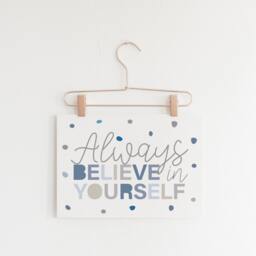 Boys Nursery Prints, Believe in Yourself, Quote, Bedroom Decor, Wall Art, Affirmations, Positive Prints - thumbnail 2