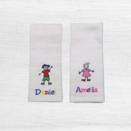 Personalized Kids Hand Towel Embroidered Cotton Terry Velour - thumbnail 3