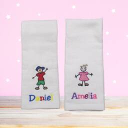 Personalized Kids Hand Towel Embroidered Cotton Terry Velour - thumbnail 1