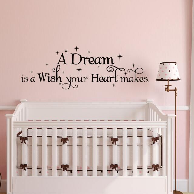 Nursery Wall Decal A Dream Is Wish, Fairy Tale Decor P48 - image 1