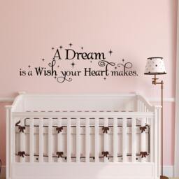 Nursery Wall Decal A Dream Is Wish, Fairy Tale Decor P48 - thumbnail 1