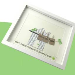 Personalised New Home Gift House Warming Present Framed House Shaped Print With Address & Names Of Family Choose Colour - thumbnail 3