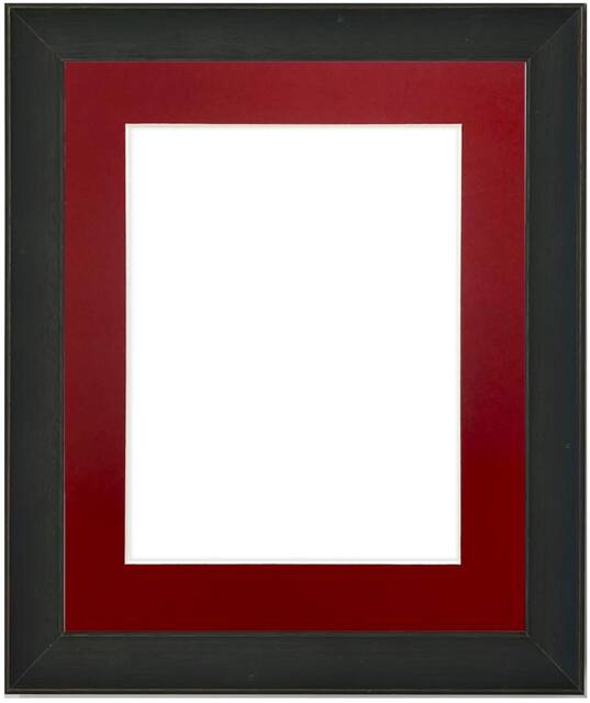 Black Wood Picture Frame With Red Mount Tuscany Gallery Style - image 1