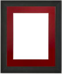 Black Wood Picture Frame With Red Mount Tuscany Gallery Style