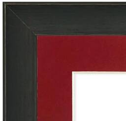 Black Wood Picture Frame With Red Mount Tuscany Gallery Style - thumbnail 2
