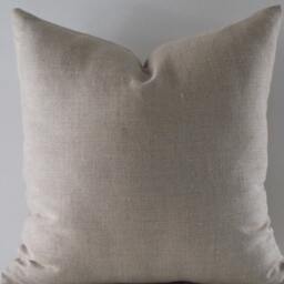 Beige Linen Pillow Cover Handcrafted Throw Cushion - thumbnail 4